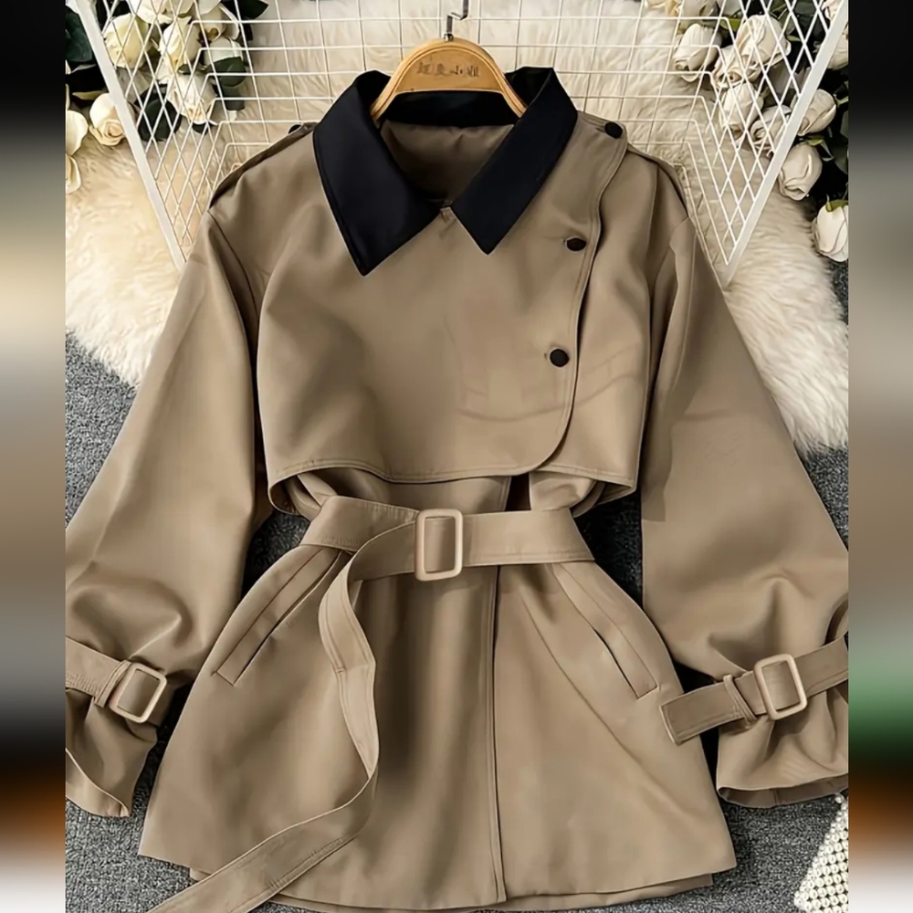 Limited Edition Women'S Beige Trench Coat - Stylish Mid-Length Outerwear - Picture 1 of 4